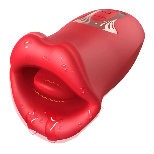 Red Lips Clitoral Vibrator Shaped with Tongue Pulsation