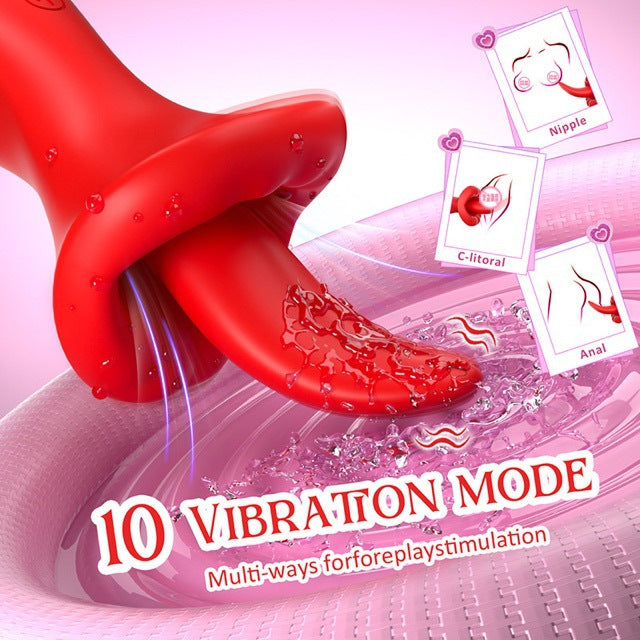 Red lips tongue vibrator ten vibration mode feature