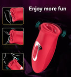 Red lips vibrator enjoy more fun feature panel