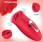 Red lips vibrator multiple pleasure feature display
