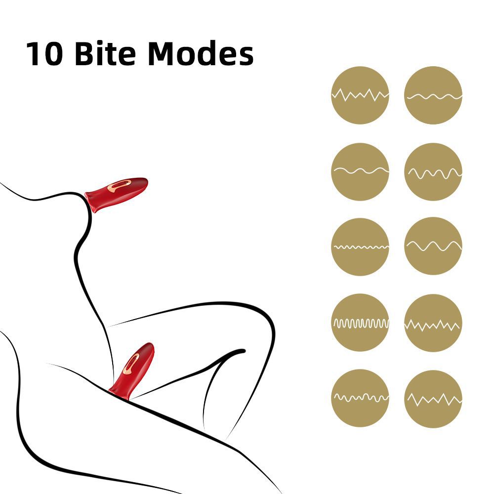 Red lips vibrator ten bite modes illustration