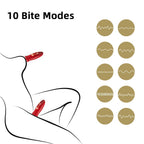 Red lips vibrator ten bite modes illustration