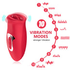 Red lips vibrator ten vibration modes front view