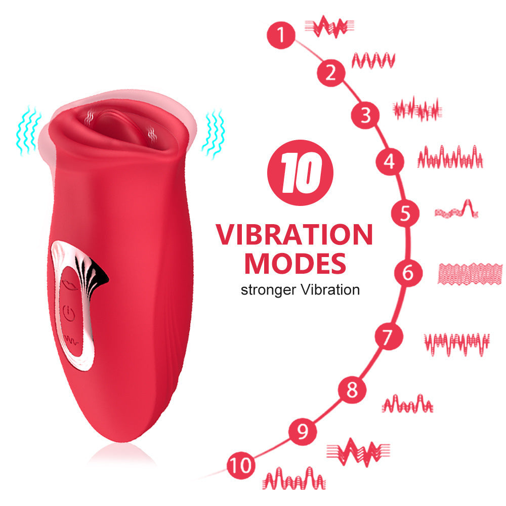 Red lips vibrator ten vibration modes front view