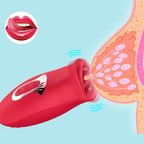 Red lips vibrator used against anatomy illustration