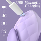 Magnetic USB charging connection on purple wearable vibrator