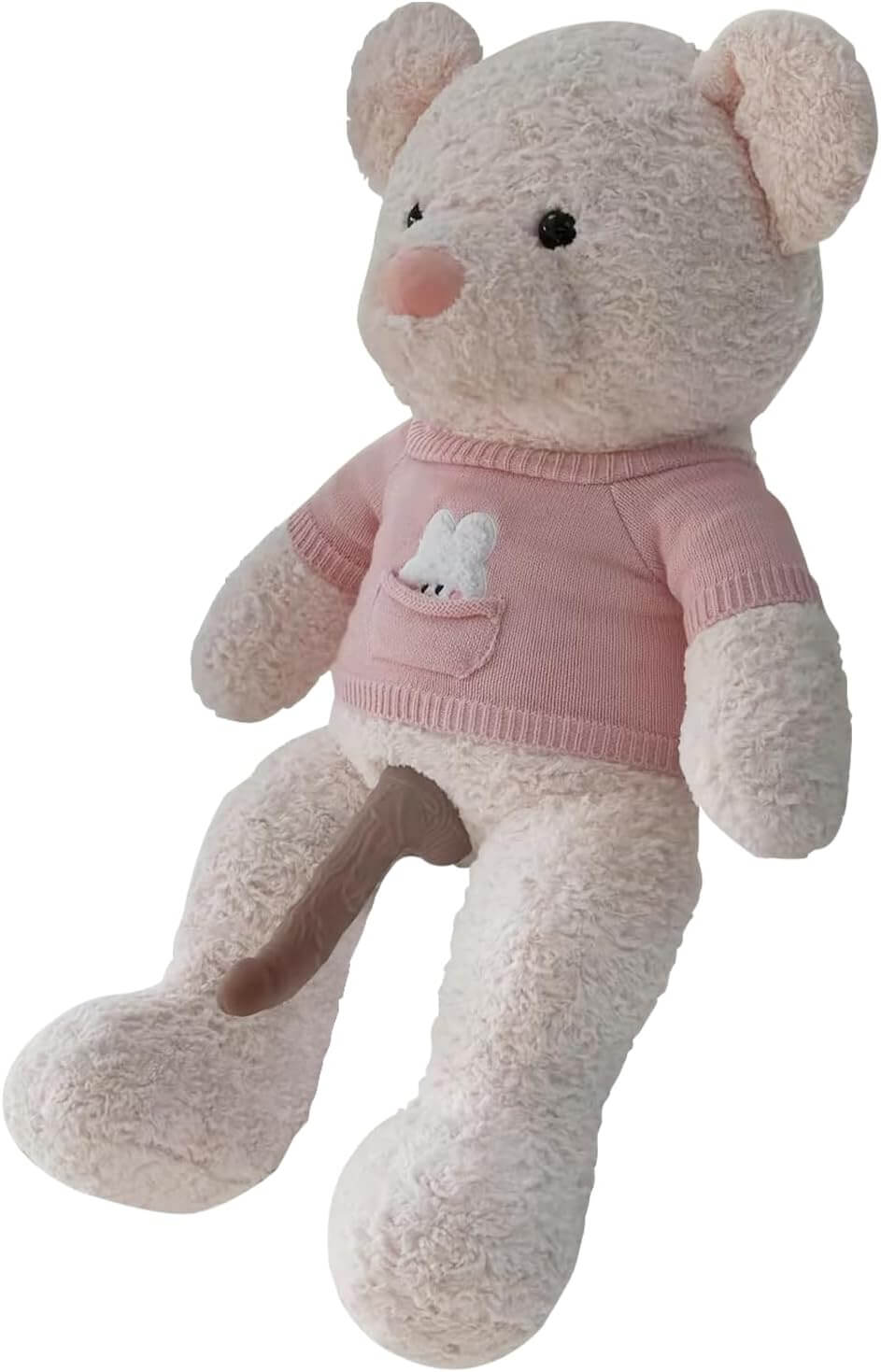 Plush Teddy Bear Pillow Thrusting Dildo-pink