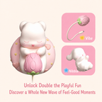 strawberry attachment for kawaii bunny vibrator with vibe and nibble modes
