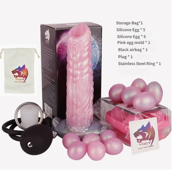8 Inch 5 Eggs Ovipositor Knotted Dildo - Alien Fantasy