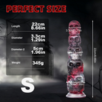 Gothic skull silicone fantasy dildo S size measurements