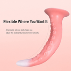 Flexible tentacle dildo bent to show adjustable silicone body