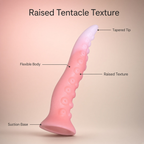 Tentacle dildo raised texture tapered tip flexible body and suction base