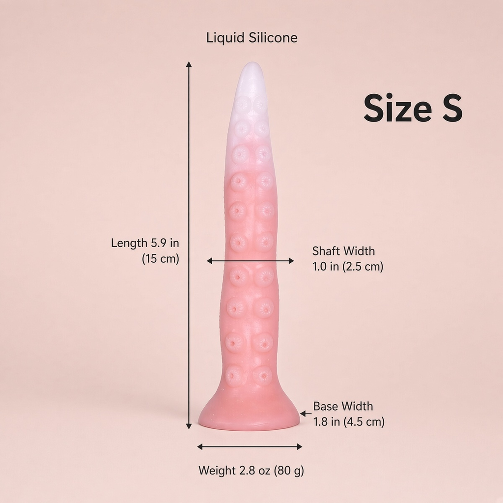 Size S tentacle dildo measurements 5.9 inches long