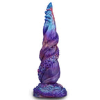 Twisted tentacle fantasy dildo with sculpted sucker texture and marbled finish