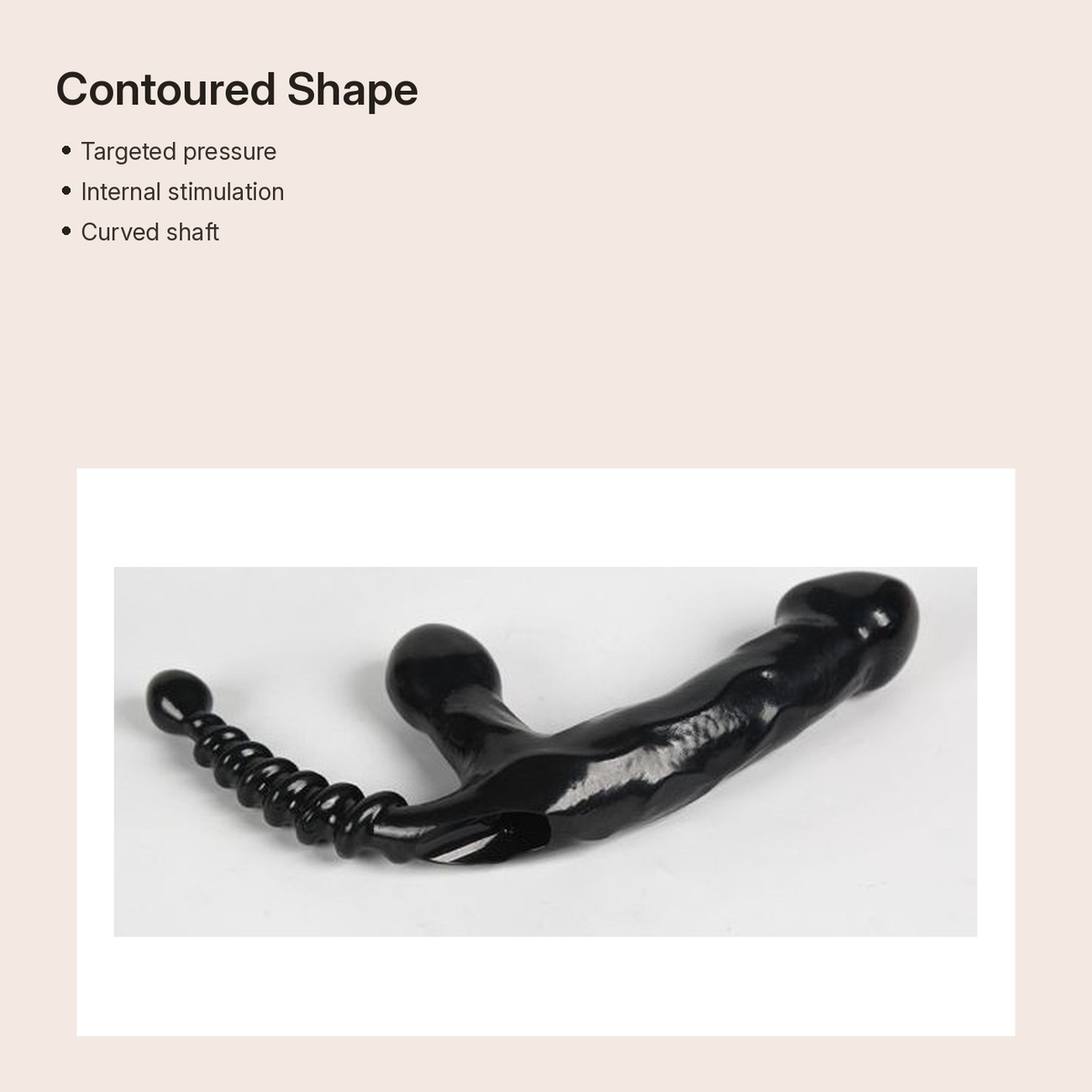 Beaded Tail vibrator contoured shape with curved shaft detail