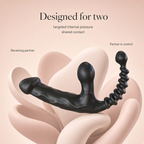 Strapless double-ended vibrator designed for shared partner stimulation