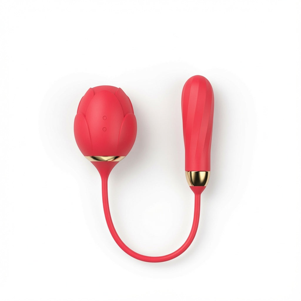 G-spot vibrator rose-shaped : Stimulates the G-spot and clitoris with suction