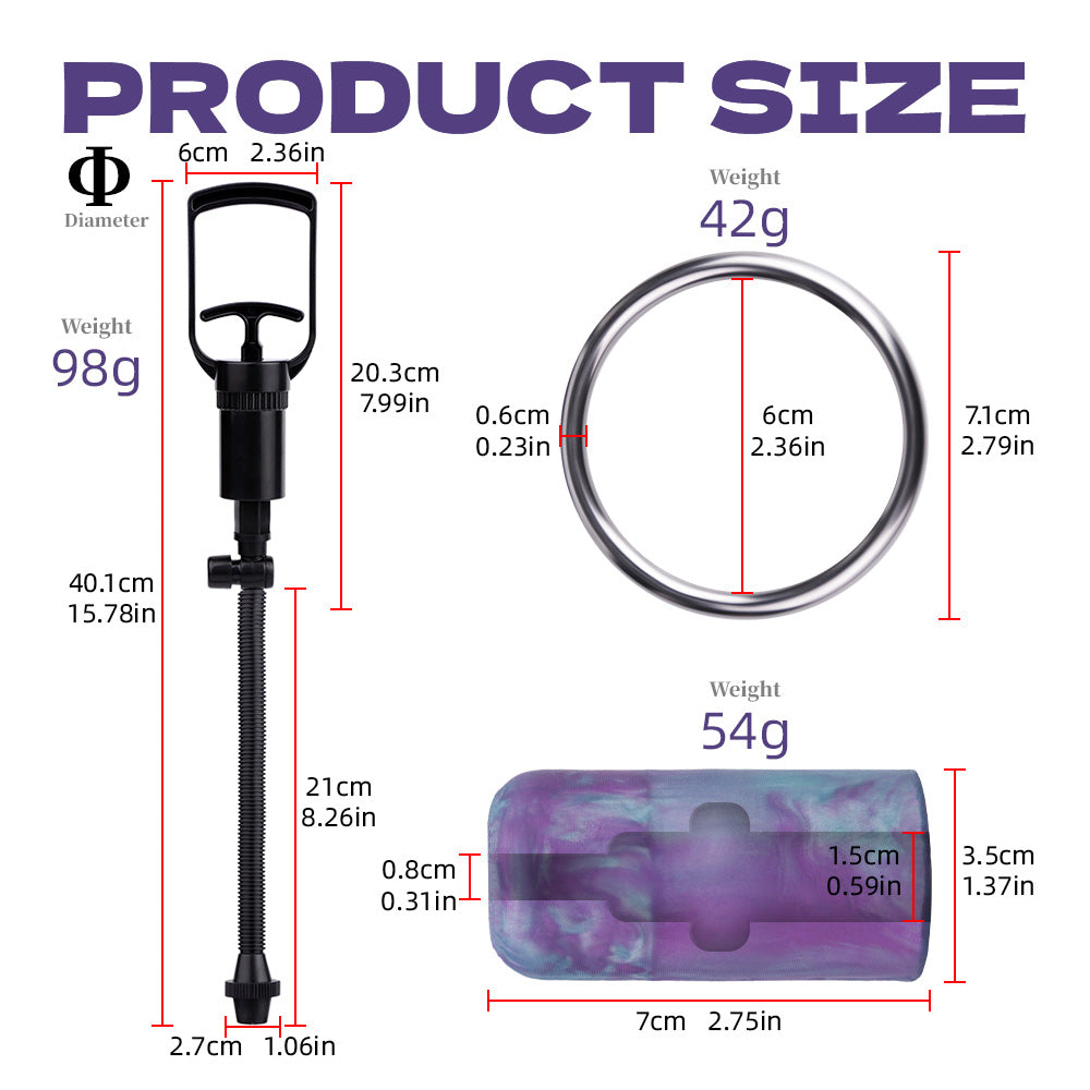 Manual vacuum pump stainless steel ring and insert dimensions