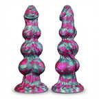 XL Silicone Fantasy Knot 8.5 inch Dildo with 3 Knots  for Anal Use