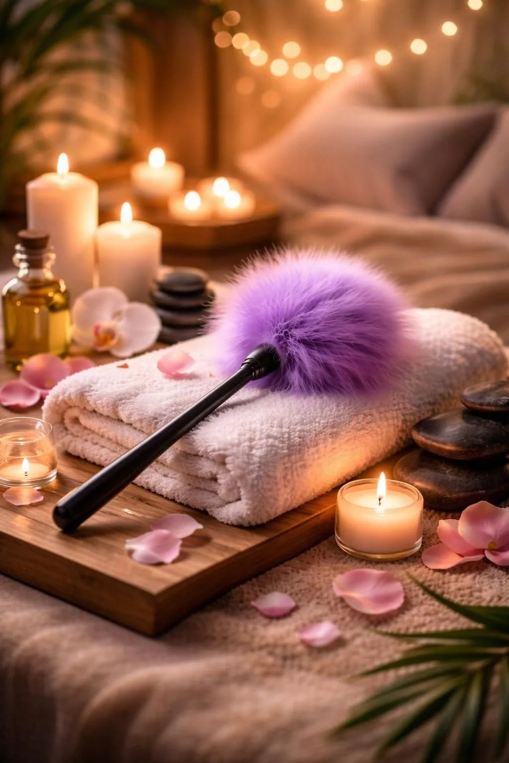 Multicolor Flirting Feather Stick -purple one display