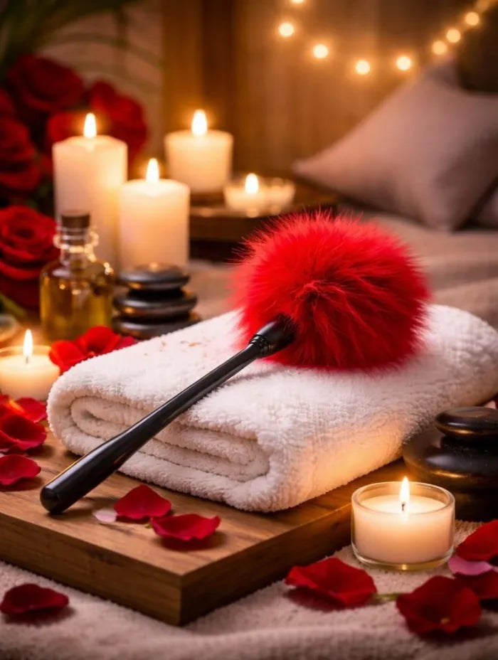 Multicolor Flirting Feather Stick -red one display