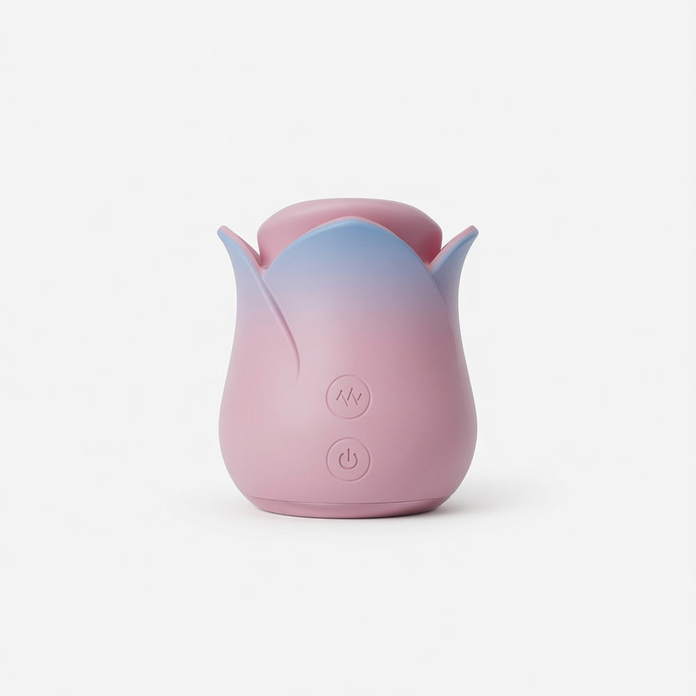 Pink Blue Rose Heated Tongue Clit Vibrator - External Use