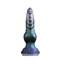 Fantasy canine silicone dildo with suction cup base, centered product view