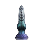 Fantasy canine silicone dildo with suction cup base, centered product view