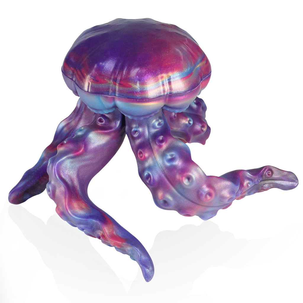 Jellyfish tentacle silicone butt plug, angled product view